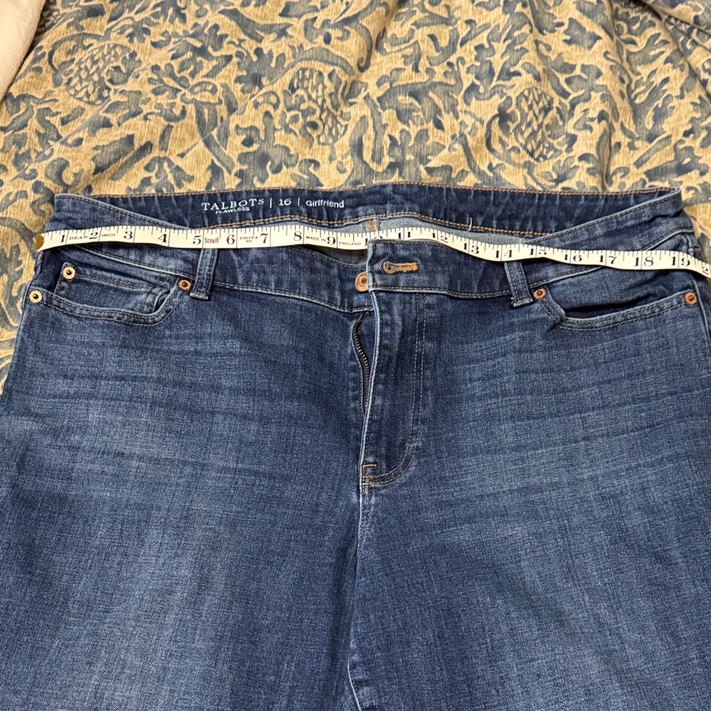 Talbots Women's Dark Blue Girlfriend Jeans